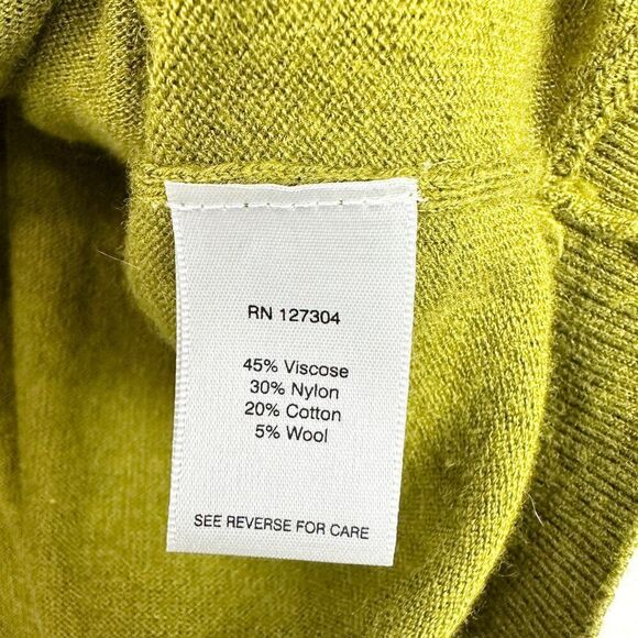 John Mark Cotton Wool Blend Asymmetrical Sweater Size Medium Green Lagenlook - Picture 5 of 5